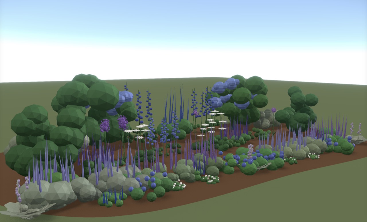 3D preview of The Cool Border: A Planting of Blues and Purples